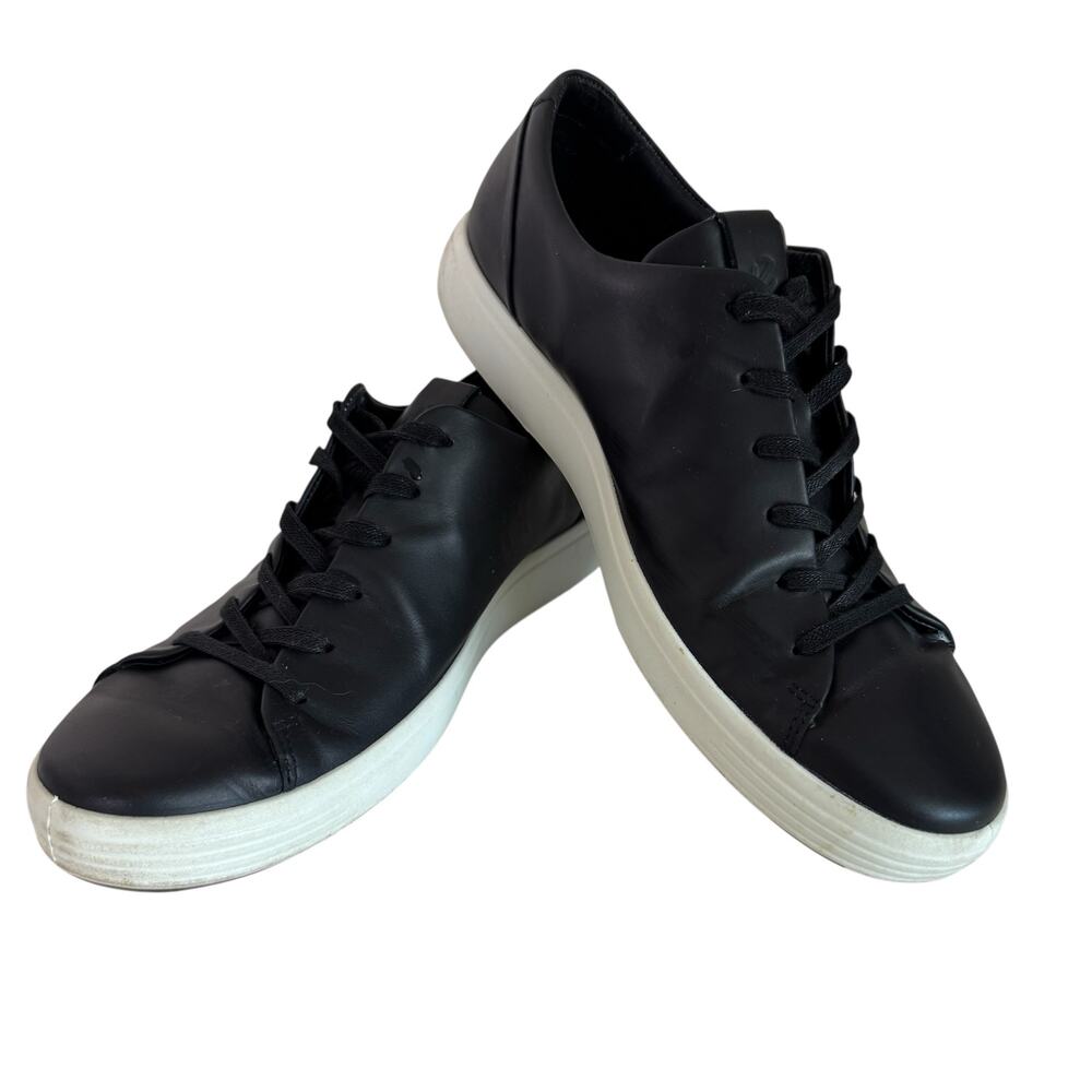 ECCO Black Leather Sneakers Lace Up Comfort Casual Shoes Men's EU 43 US 9–9.5